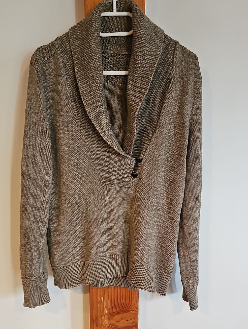 LAUREN Ladies Cotton Sweater With Shawl Collar